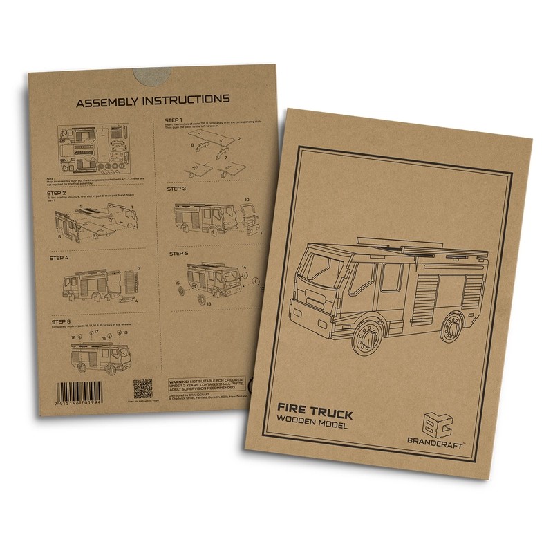BRANDCRAFT Fire Truck Wooden Model Kit
