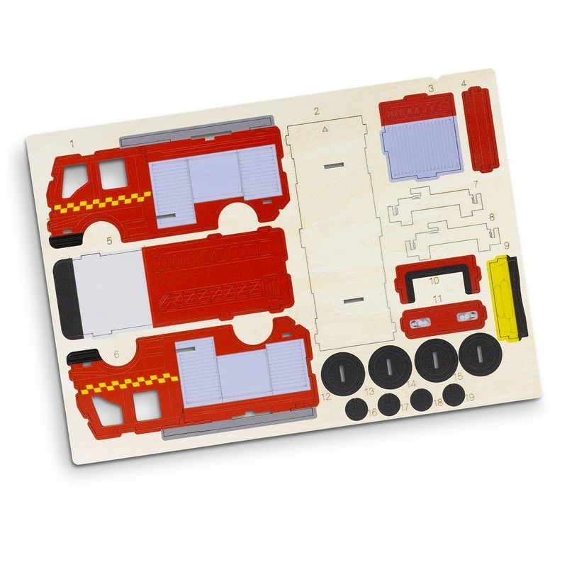 BRANDCRAFT Fire Truck Wooden Model Kit