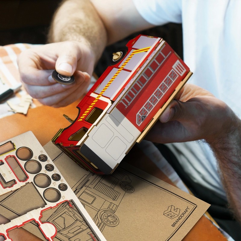 BRANDCRAFT Fire Truck Wooden Model Kit