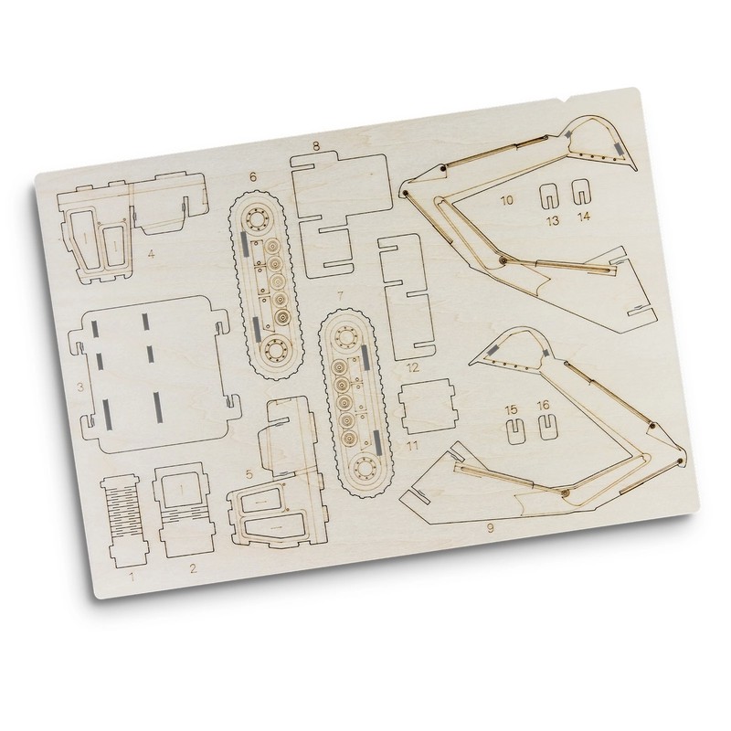 BRANDCRAFT Excavator Wooden Model Kit