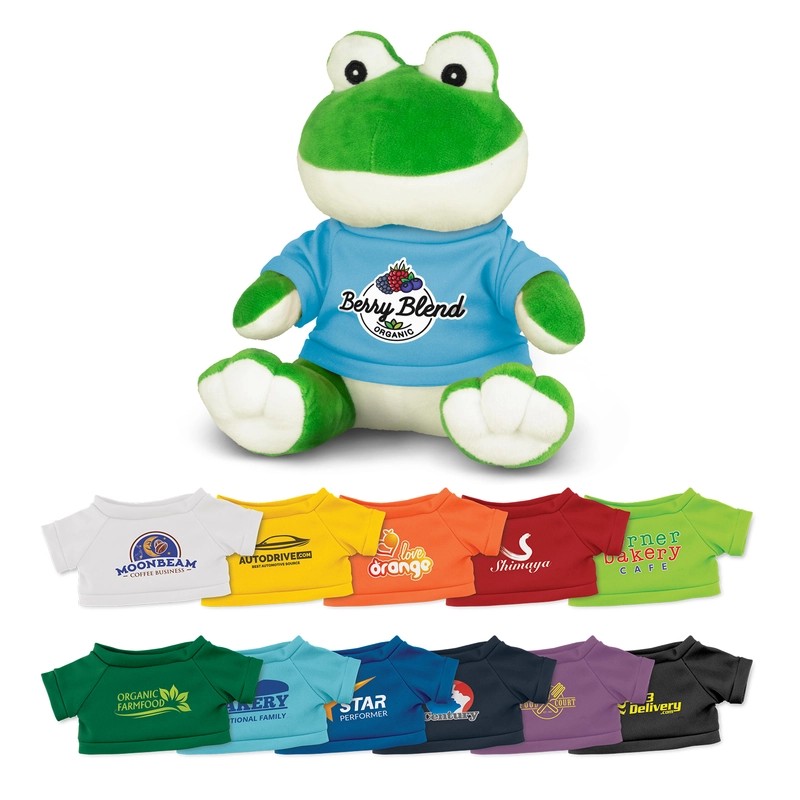 branded Frog Plush Toy, from our range of promotional Teddy Bears & Plush Toys