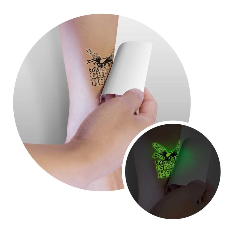 51 x 51mm Glow in the Dark Temporary Tattoo