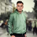 Mens Custom Sports Zipped Fleece Hoodie