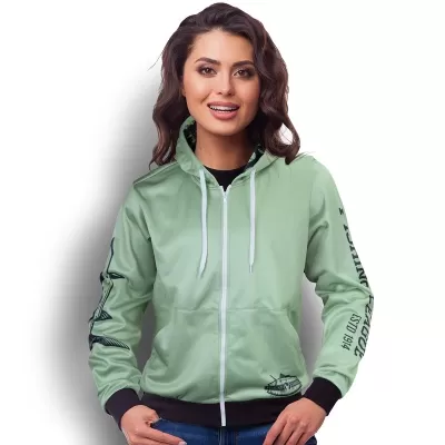 Womens Custom Sports Zipped Fleece Hoodie