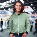 Womens Custom Sports Zipped Fleece Hoodie