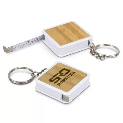 Bamboo Tape Measure Keyring