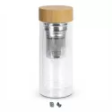Tea Infuser 350ml Bamboo Lid Borosilicate Glass Bottle