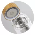 Tea Infuser 350ml Bamboo Lid Borosilicate Glass Bottle