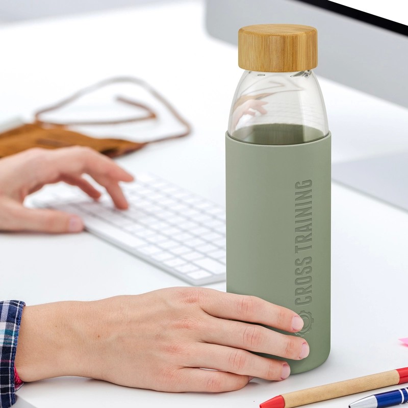 Solstice 500ml Bamboo Lid Glass Bottle