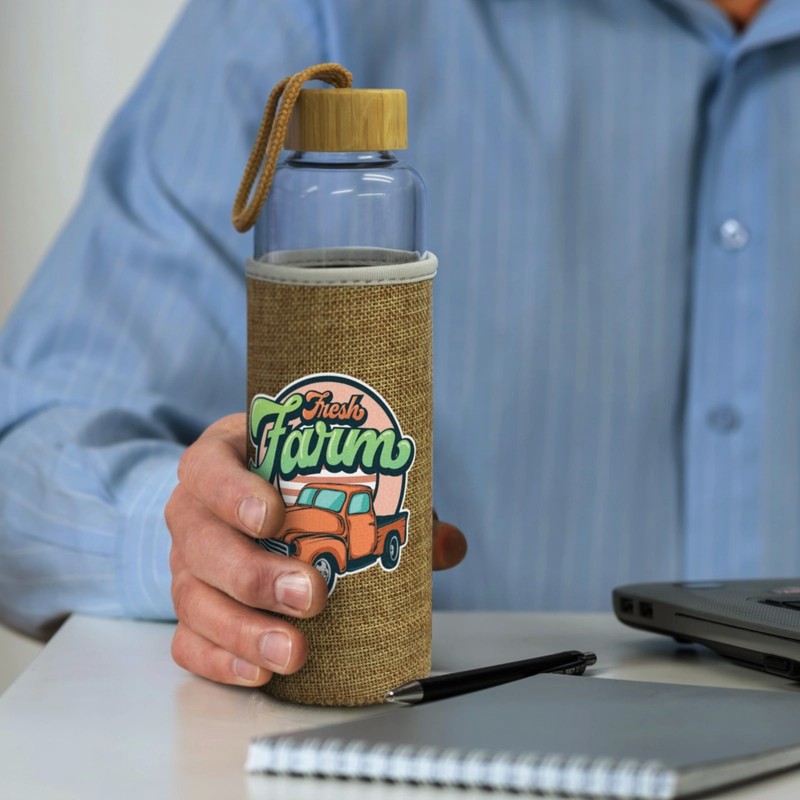 Eden Natural Sleeve 600ml Glass Bottle