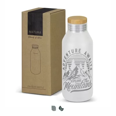 NATURA Ida 600ml Bamboo Lid Glass Bottle