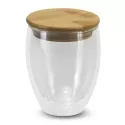 NATURA Azzurra 350ml Bamboo Lid Glass Coffee Cup