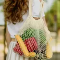 100gsm Cotton Mesh Foldaway Tote Bag