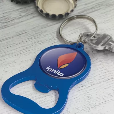 Chevron Metal Bottle Opener Keyring