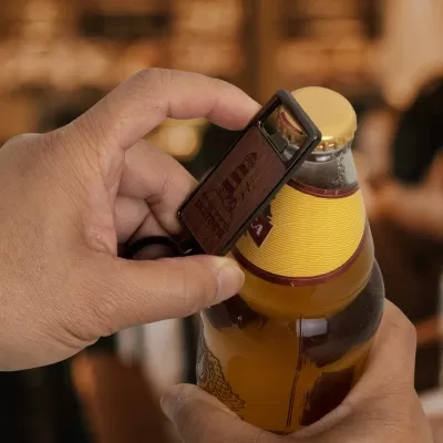 Santo Metal Bottle Opener Keyring