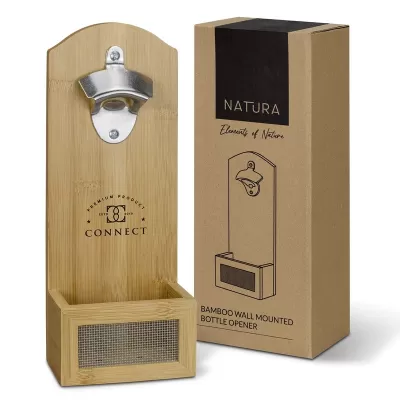 NATURA Wall Mounted Bamboo Bottle Opener