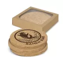 Oakridge 4 Piece Round Cork Coaster Set