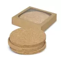Oakridge 4 Piece Round Cork Coaster Set