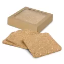 Oakridge 4 Piece Square Cork Coaster Set