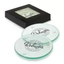 Venice 4 Piece Round Glass Coaster Set
