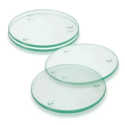 Venice 4 Piece Round Glass Coaster Set