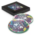 Venice 2 Piece Round Glass Coaster Set