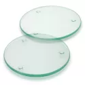 Venice 2 Piece Round Glass Coaster Set