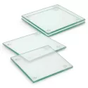 Venice 4 Piece Square Glass Coaster Set