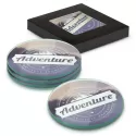 Venice 4 Piece Round Glass Coaster Set