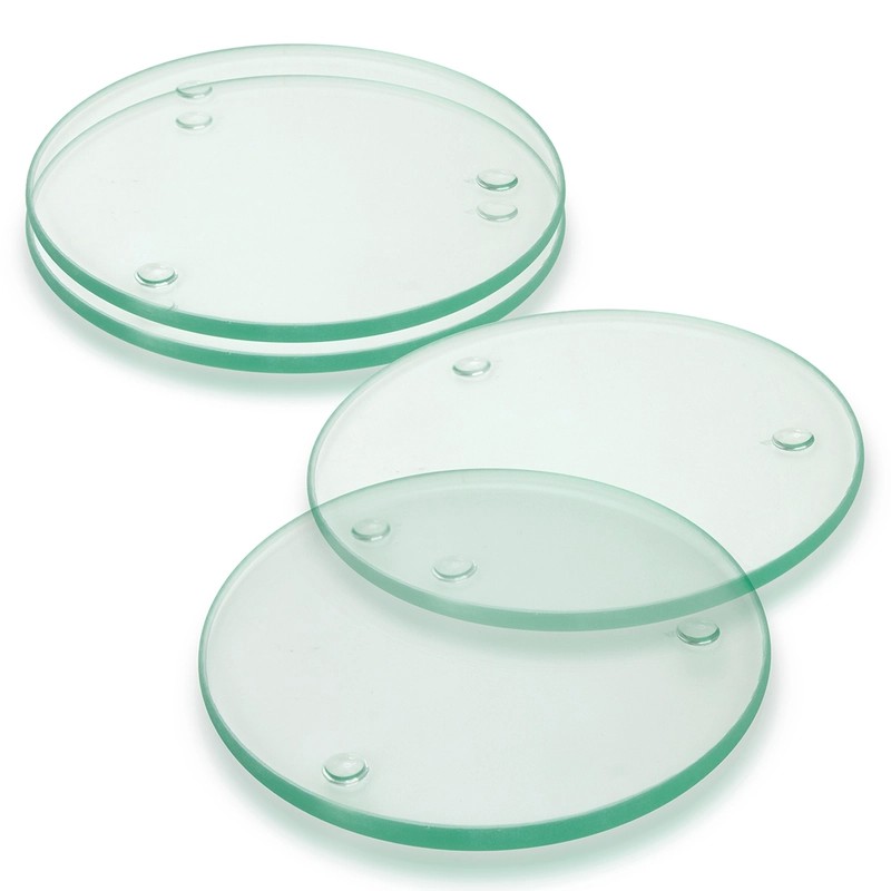 Venice 4 Piece Round Glass Coaster Set