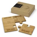 NATURA 4 Piece Bamboo Puzzle Coaster Set