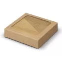 2 Piece Square Bamboo Bottle Opener Coaster Set