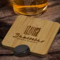 Square Bamboo Bottle Opener Coaster
