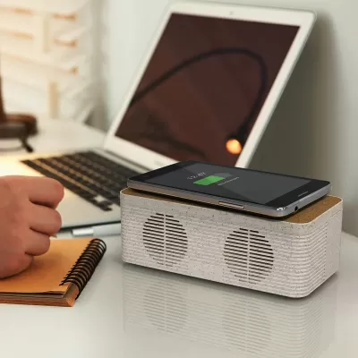 NATURA Oaken 5W Wheat Straw Wireless Charging Speaker