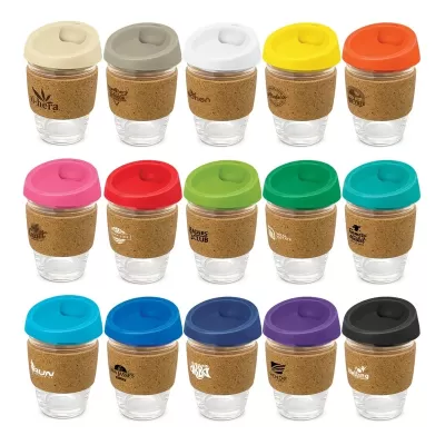 Metro 340ml Glass Coffee Cup with Cork Band