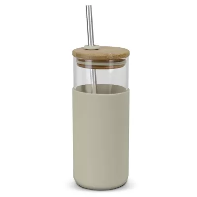 branded Alchemy 450ml Bamboo Lid Glass Tumbler, from our range of promotional Travel Mugs