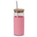 branded Alchemy 450ml Bamboo Lid Glass Tumbler, from our range of promotional Travel Mugs