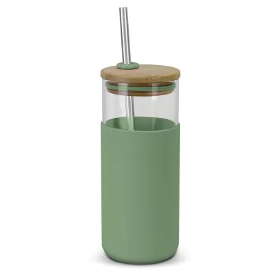 branded Alchemy 450ml Bamboo Lid Glass Tumbler, from our range of promotional Travel Mugs