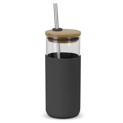 branded Alchemy 450ml Bamboo Lid Glass Tumbler, from our range of promotional Travel Mugs