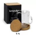 Keepsake Onsen 350ml Cork Lid Borosilicate Glass Coffee Cup