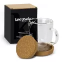 Keepsake Onsen 350ml Cork Lid Borosilicate Glass Coffee Cup