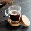 Keepsake Onsen 350ml Cork Lid Borosilicate Glass Coffee Cup