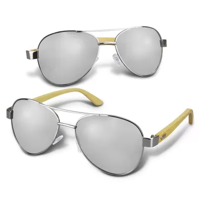 Aviator Bamboo Mirror Lens Sunglasses