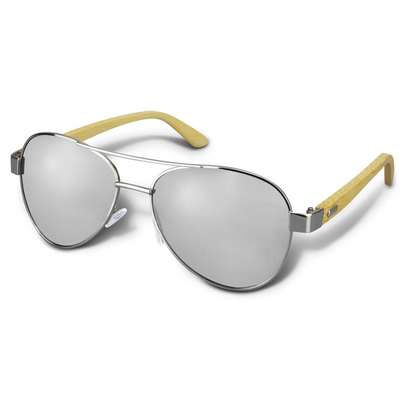 Aviator Bamboo Mirror Lens Sunglasses