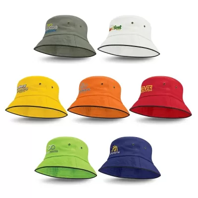 Bondi Black Sandwich Trim Bucket Hat