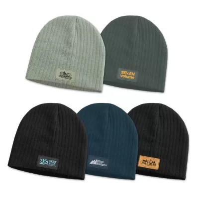 Nebraska Cable Knit Acrylic Beanie with Patch