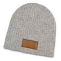 Nebraska Heather Cable Knit Acrylic Beanie with Patch
