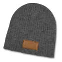 Nebraska Heather Cable Knit Acrylic Beanie with Patch