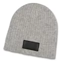 Nebraska Heather Cable Knit Acrylic Beanie with Patch