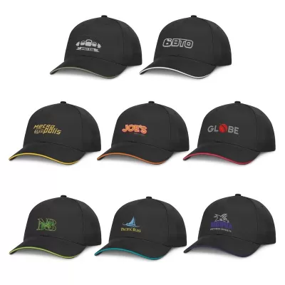 Swift Black 6 Panel Cotton Cap